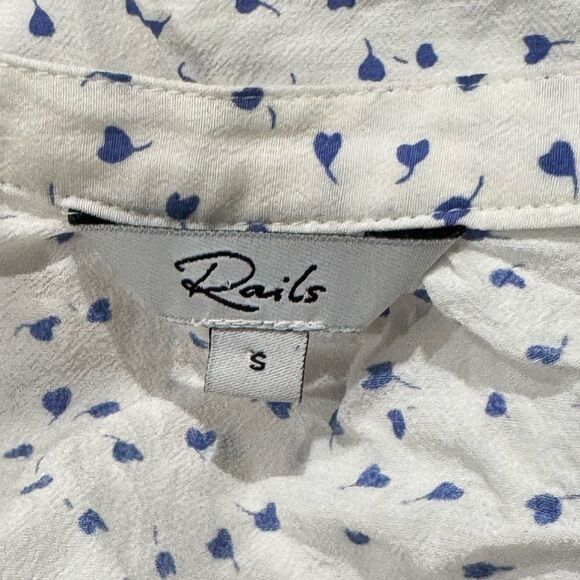 Rails Marti White Print Blouse Top Women’s Small - Picture 4 of 4
